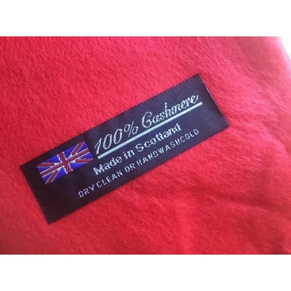 100% cashmere scarf from Scotland- Red- New - Free Shipping